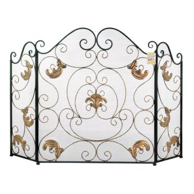 Accent Plus Gold Fleur-De-Lis Fireplace Screen. View a larger version of this product image.