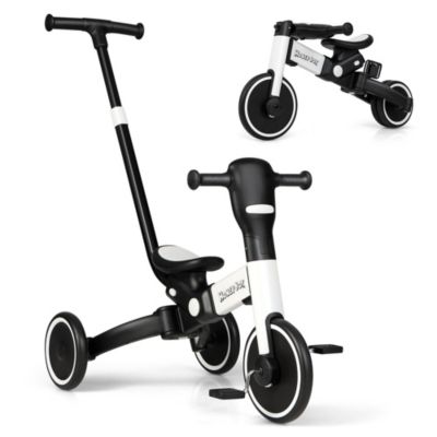 Gymax 4-in-1 Kids Tricycle Foldable Toddler Balance Bike with Parent Push Handle