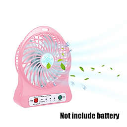 Stock Preferred Portable USB Rechargeable Desk Fan in Pink without Batteries 14*10.5*3.5cm