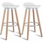 Alternate image 0 for Slickblue Set of 2 ABS Bar Stool with Wooden Legs