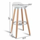 Alternate image 2 for Slickblue Set of 2 ABS Bar Stool with Wooden Legs