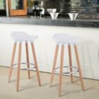 Alternate image 3 for Slickblue Set of 2 ABS Bar Stool with Wooden Legs