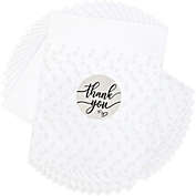Sparkle and Bash Polka Dot Goodie Bags, Thank You Stickers for Party Favors (White, 4 in, 250 Pack)