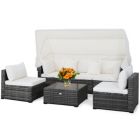 Alternate image 2 for Costway 6 Pieces Outdoor Patio Retractable Canopy Furniture Set