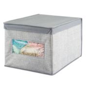 mDesign Soft Fabric Closet Storage Organizer Box, Large, Textured