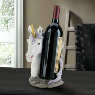 Dragon Crest Unicorn Mane Wrapped Wine Bottle Holder. View a larger version of this product image.