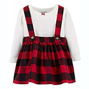 Carter&#39;s Girls&#39; Infant Bodysuits Plaid Skirtalls Red Size 6 Months