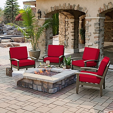 Arden Selections ProFoam EverTru Acrylic Deep Seat Patio Cushion Set, Caliente Red, 24 x 24 x 6". View a larger version of this product image.