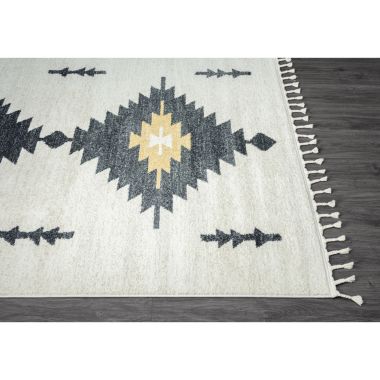 Abani Tulum Contemporary and Charcoal Southwest Area Rug. View a larger version of this product image.