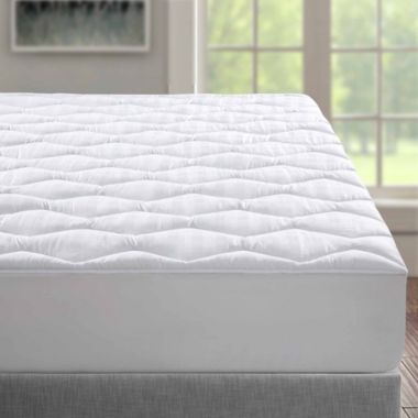Unikome 100% Breathable Cotton Fitted Mattress Pad with Honeycomb Quilted in White, Queen. View a larger version of this product image.