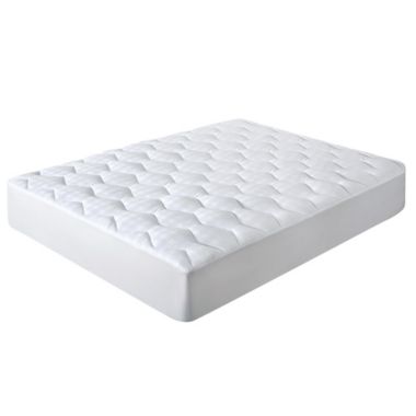 Unikome 100% Breathable Cotton Fitted Mattress Pad with Honeycomb Quilted in White, Queen. View a larger version of this product image.