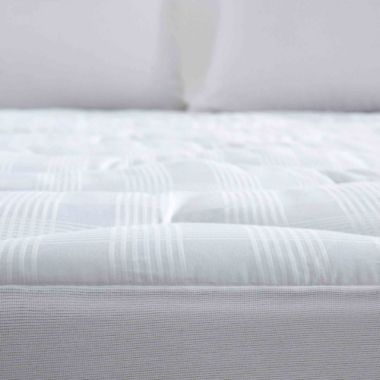 Unikome 100% Breathable Cotton Fitted Mattress Pad with Honeycomb Quilted in White, Queen. View a larger version of this product image.