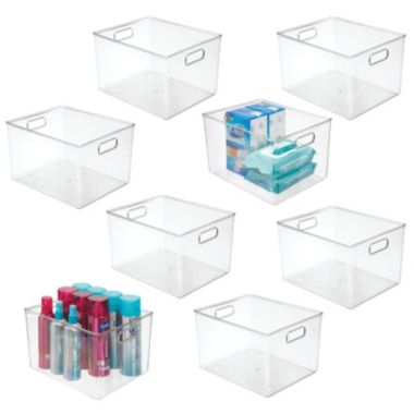 mDesign Plastic Bathroom Storage Bin Tote with Handles, 8 Pack. View a larger version of this product image.