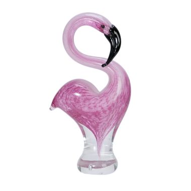 Beachcombers Medium Pink Flamingo Glass Art Figurine 7.5 Inch. View a larger version of this product image.