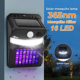 Infinity Merch  16 LED Solar Outdoor Wall Light Black