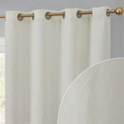 THD Spring 100% Blackout Thermal Energy Efficient Window Curtain Grommet Panels - For Living Room & Bedroom - Set of 2