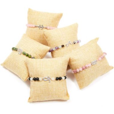Juvale Bracelet Pillow Display 12-Pack Linen Jewelry Display Pillow 3 x 3 inches - Beige. View a larger version of this product image.