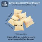Alternate image 1 for Juvale Bracelet Pillow Display 12-Pack Linen Jewelry Display Pillow 3 x 3 inches - Beige