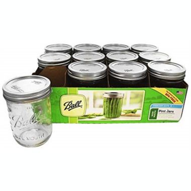 Ball 66000 1 Pint Wide Mouth Can Or Freeze Canning Jars 12 Count Case. View a larger version of this product image.