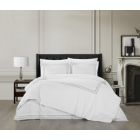 Alternate image 0 for Chic Home Alexander Cotton Duvet Cover Set Solid White With Dual Stripe Embroidered Hotel Collection Bedding - Includes Two Pillow Shams - 3 Piece - Queen 92x96, Grey