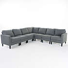 Alternate image 0 for Contemporary Home Living 7-Piece Charcoal Gray Contemporary Tufted Sectional Couch Sofa Set 35.5"
