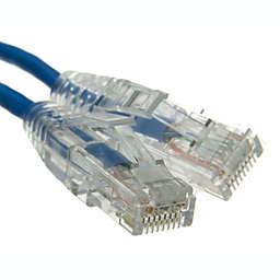 Cable Wholesale Cat6a Blue Slim Ethernet Patch Cable, Snagless/Molded Boot, 10 foot