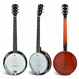 Costway 39 Inch Sonart Full Size 6-string 24 Bracket Professional Banjo Instrument with Open Back