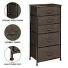 Alternate image 2 for mDesign Vertical Dresser Storage Tower with 5 Drawers