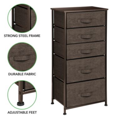 mDesign Vertical Dresser Storage Tower with 5 Drawers. View a larger version of this product image.