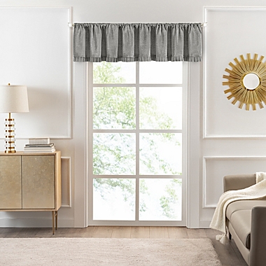 Kate Aurora Lux Living Rod Pocket Pleated Chenille Window Valance - Silver. View a larger version of this product image.