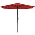 Alternate image 0 for Sunnydaze Outdoor Aluminum Patio Table Umbrella with Polyester Canopy and Push Button Tilt and Crank - 9&#39; - Red