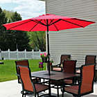 Alternate image 1 for Sunnydaze Outdoor Aluminum Patio Table Umbrella with Polyester Canopy and Push Button Tilt and Crank - 9&#39; - Red