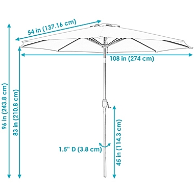 Sunnydaze Outdoor Aluminum Patio Table Umbrella with Polyester Canopy and Push Button Tilt and Crank - 9&#39; - Red. View a larger version of this product image.