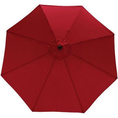 Sunnydaze Outdoor Aluminum Patio Table Umbrella with Polyester Canopy and Push Button Tilt and Crank - 9&#39; - Red. View a larger version of this product image.