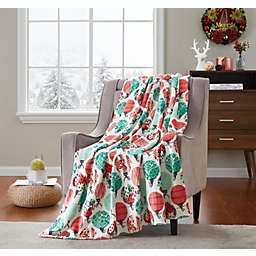 Kate Aurora Christmas Ornament Holiday Festivities Accent Throw Blanket - 50 in. W x 60 in. L