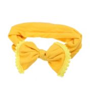 Unique Bargains Cotton Bow Headband Fashion Cute Hair Band for Child 6.3 Inch Yellow 1 Piece