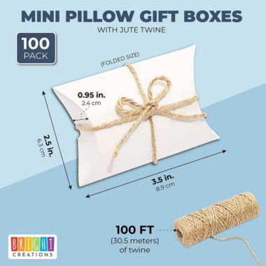 Bright Creations Mini Paper Pillow Gift Box Set With Jute Twine 3 5 X 2 5 X 0 95 In 100 Pack Bed Bath Beyond