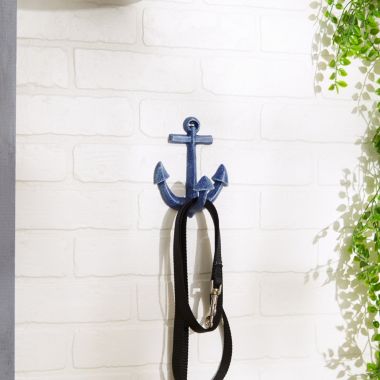 Accent Plus Blue Anchor Wall Hook. View a larger version of this product image.