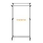 Alternate image 3 for Kitcheniva Portable Rolling Clothes Rack Double Hanging Garment