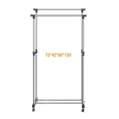 Kitcheniva Portable Rolling Clothes Rack Double Hanging Garment. View a larger version of this product image.