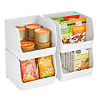Alternate image 3 for mDesign Stackable Plastic Food Storage Bin, Open Front