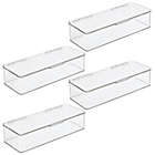 Alternate image 0 for mDesign Long Kitchen Pantry/Fridge Storage Box with Hinged Lid, 4 Pack, Clear