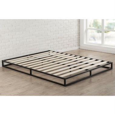 Slickblue Full size 6-inch Low Profile Metal Platform Bed Frame with Wooden Slats. View a larger version of this product image.