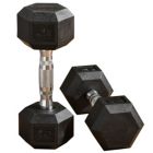 Alternate image 2 for Soozier Hex Rubber Free Weight Dumbbells, 12 Lbs. Set of 2, Lift Weights for Strength Training, Black