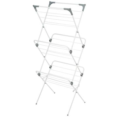 mDesign Tall Metal Foldable Laundry Clothes Drying Rack Stand