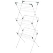 mDesign Tall Metal Foldable Laundry Clothes Drying Rack Stand