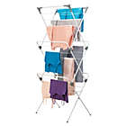Alternate image 1 for mDesign Tall Metal Foldable Laundry Clothes Drying Rack Stand - White/Gray