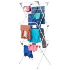 Alternate image 2 for mDesign Tall Metal Foldable Laundry Clothes Drying Rack Stand