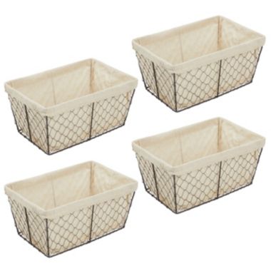 mDesign Medium Chicken Wire Storage Basket, Fabric Liner. View a larger version of this product image.