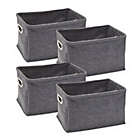 Alternate image 0 for Juvale Collapsible Felt Storage Baskets 4 Pack, Foldable Organizer Bin with Handles 13.9 x 9.8 x 8.2 In, Grey
